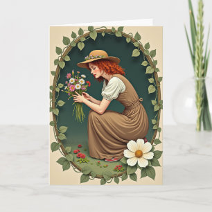Cartão de Buquê de Flores da Beleza Auburn