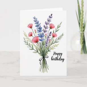 Cartão de Buquê de Flores Silvestres Doce