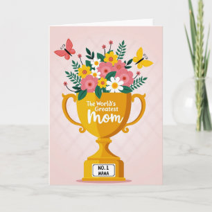 Cartão de Buquê do Troféu de Melhor Mamãe