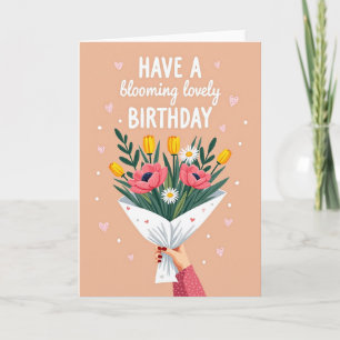 Cartão de Buquê Floral de Celebração
