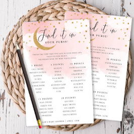 Cartão de Caça-Caça Pano-Rosa-Lua