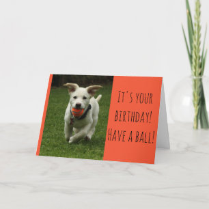 Cartão de Cachorrinho com Bola