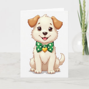 Cartão de Cachorrinho com Laço
