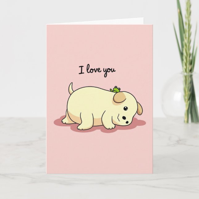 Cartão de Cachorrinho Sapo Eu Te Amo (Frente)