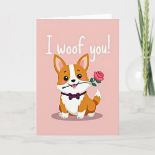 Cartão de Cachorro Amor Corgi Te Late
