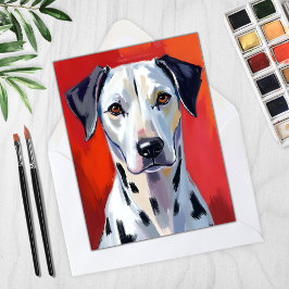 Cartão de Cachorro Dalmatiano Pintura Pet