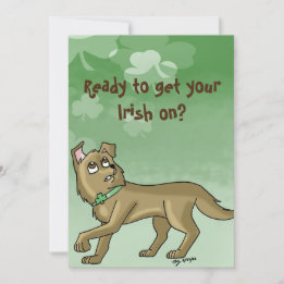 Cartão de Cachorro Irlandês para o Dia de São Patr