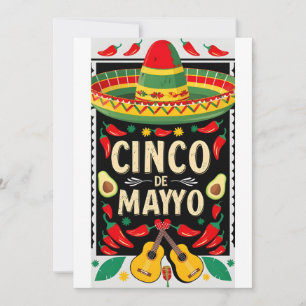 Cartão de Cacto da Festa Mexicana