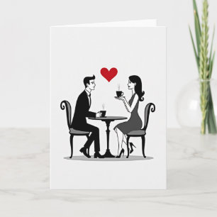 Cartão de Café de Amor Simples