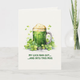 Cartão de Café do Dia de São Patrício com Leprecha