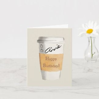 Cartão de Café Feliz de Aniversário Personalizado