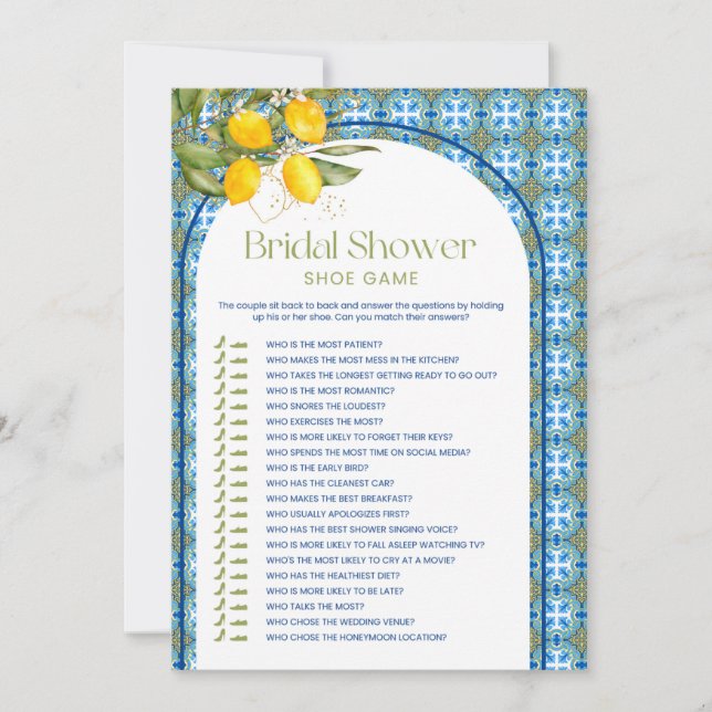 Cartão de Calçado para Limão Mediterrâneo (Frente)