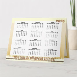 Cartão de calendário 2025 simples e bonito