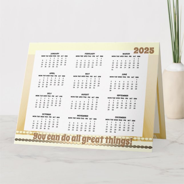 Cartão de calendário 2025 simples e bonito (Frente)