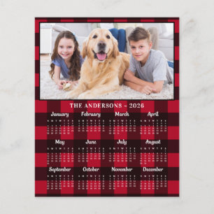 Cartão de Calendário de 12 Meses com Foto Xadrez V