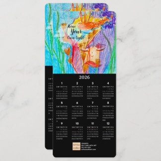 Cartão de Calendário de Pastel de Óleo para Rapari