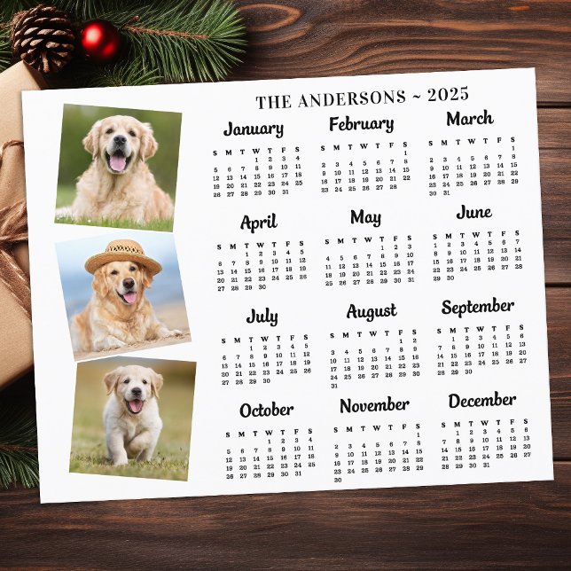 Cartão de Calendário Personalizado Pet Photo Dog 2 (Criador carregado)
