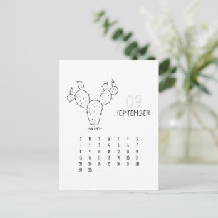 Cartão de Calendário Personalizável Cactus 2024 de