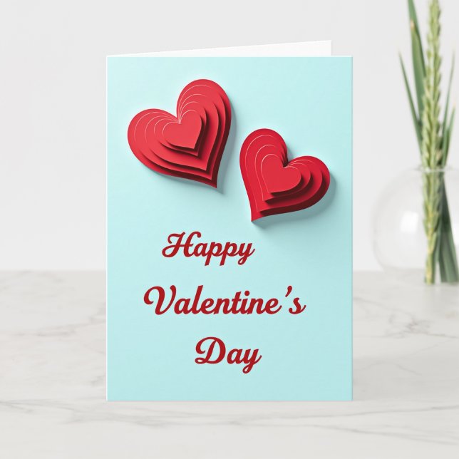 Cartão de Camadas de Papel de Amor Romântico (Frente)