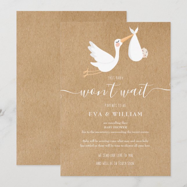 Cartão de Cancelamento de Chá de Bebê, Sprinkle (Frente/Verso)