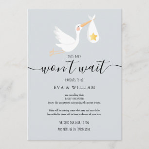 Cartão de Cancelamento do Chá de fraldas de Armaze