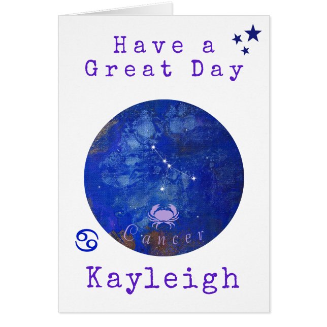 Cartão de Cancer Zodiodónico, Cartão de Aniversári (Frente)