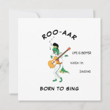 Cartão de Caneta Sonora Dino Singer Mascarado para