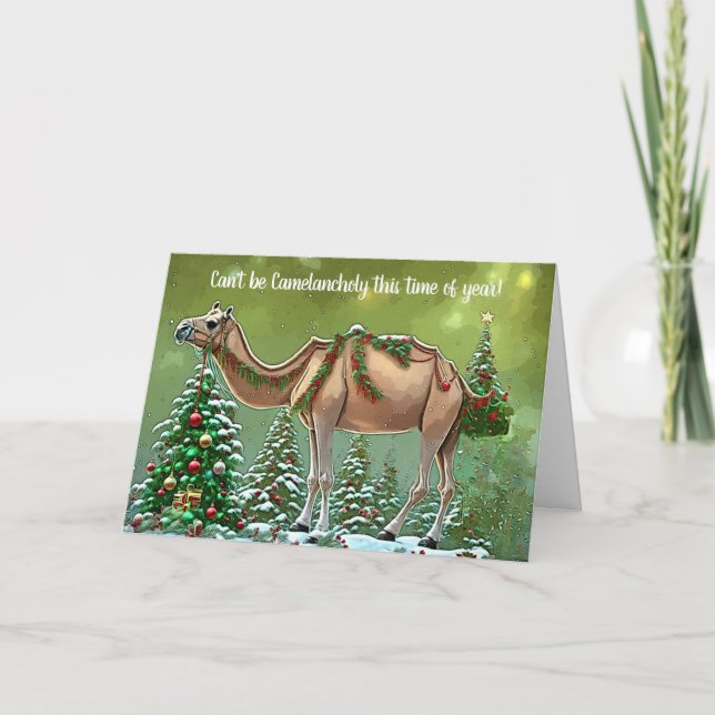 Cartão de Canhão de Natal de Camel Cute (Frente)