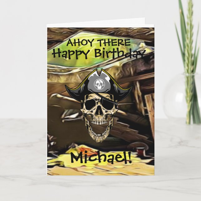 Cartão de canhão de navio de casco pirata (Frente)