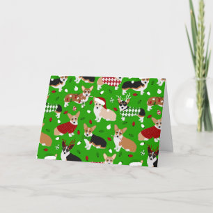 Cartão de Canina de Corgi de Natal