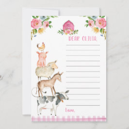 Cartão de cápsula de aniversário da fazenda Garota