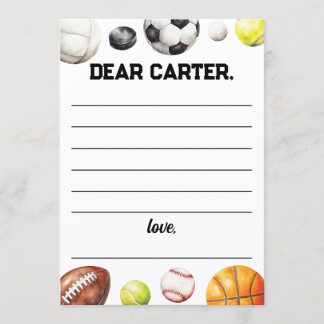 Cartão de Cápsula de Aniversário Desportivo de Ano