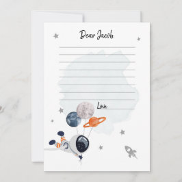 Cartão de Cápsula de Aniversário do Menino do Espa