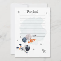 Cartão de Cápsula de Aniversário do Menino do Espa