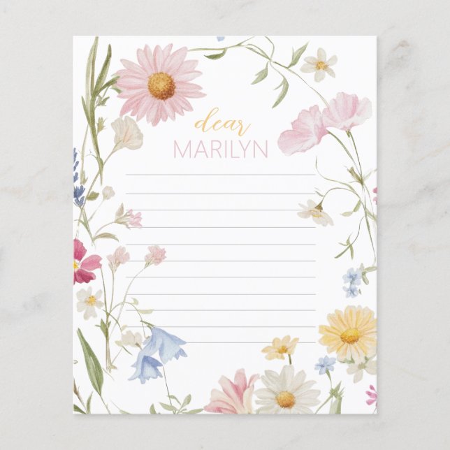 Cartão de cápsula de primeiro aniversario de flor  (Frente)