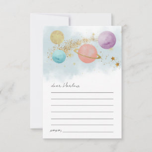 Cartão de Cápsula do Tempo de Aniversário no Espaç