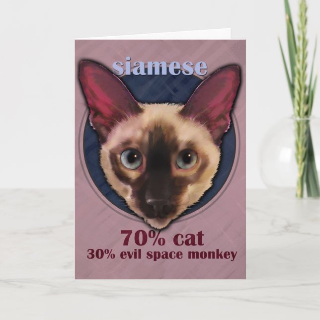 Cartão de cara do gato Siamese (Frente)