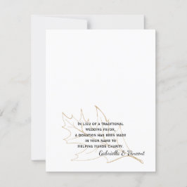 Cartão de Caridade de Casamento do Autumn Oak Leaf