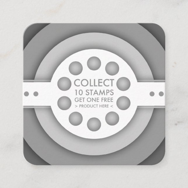 cartão de carimbo de fidelidade retrorreflector em (Frente)