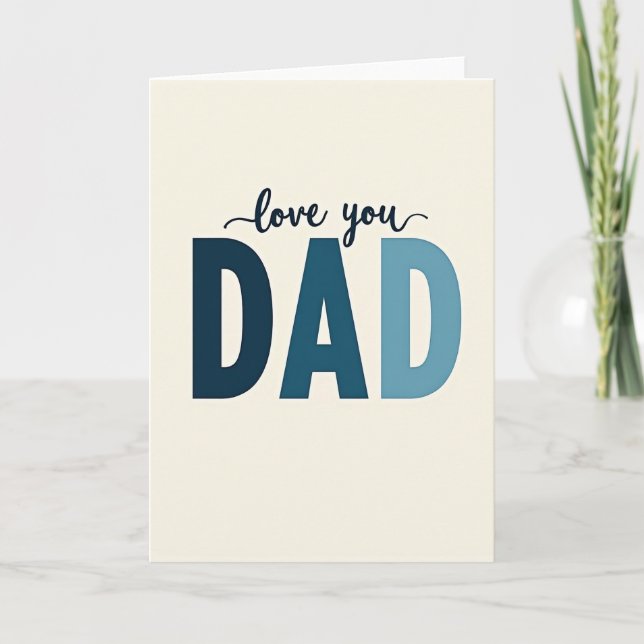 Cartão de Carta com Gradiente "Love You Dad" (Frente)