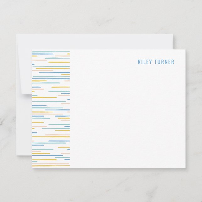 Cartão de Carta das Linhas Horizontais - Cornflowe (Frente)