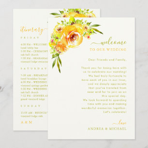 Cartão de Carta de Boas-Vindas de Casamento Amarel