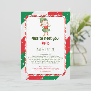 Cartão de Carta de Boas-Vindas de Elfo de Natal Me