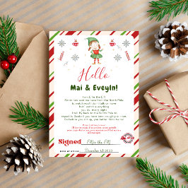 Cartão de Carta de Boas-Vindas de Elfo de Natal Me