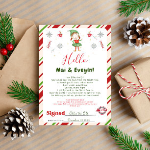 Cartão de Carta de Boas-Vindas de Elfo de Natal Me