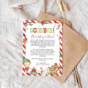 Cartão de Carta de Despedida do Elfo de Natal