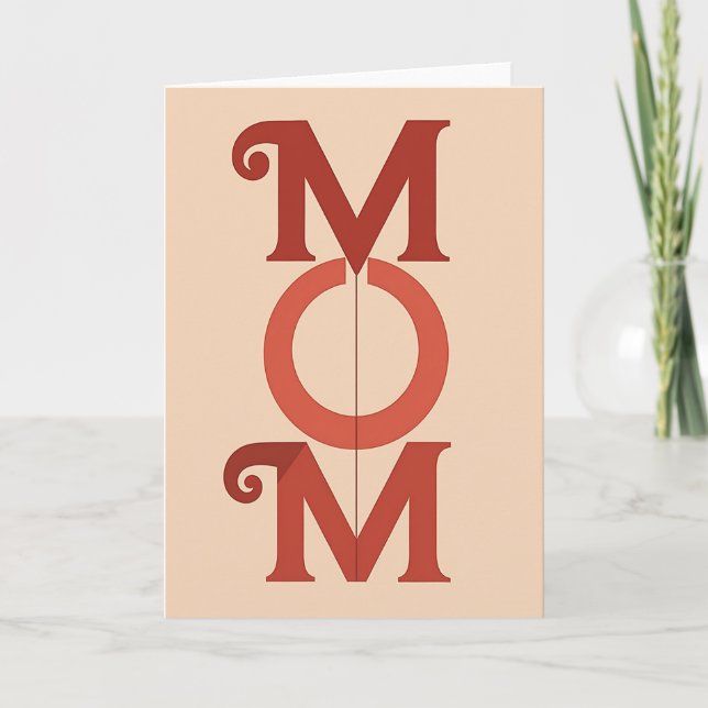 Cartão de Carta do Dia das Mães Rústico (Frente)