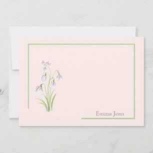 Cartão de Carta Personalizada Floral de Neve