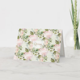 Cartão de Carta Personalizada Peony Watercolor