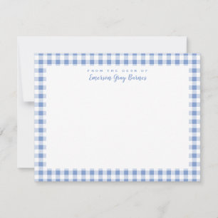 Cartão de Carta Pessoal Periwinkle Blue Gingham